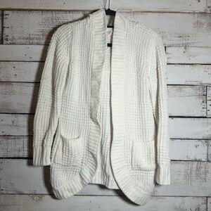 No Boundaries Women's White Open Cardigan Size XS